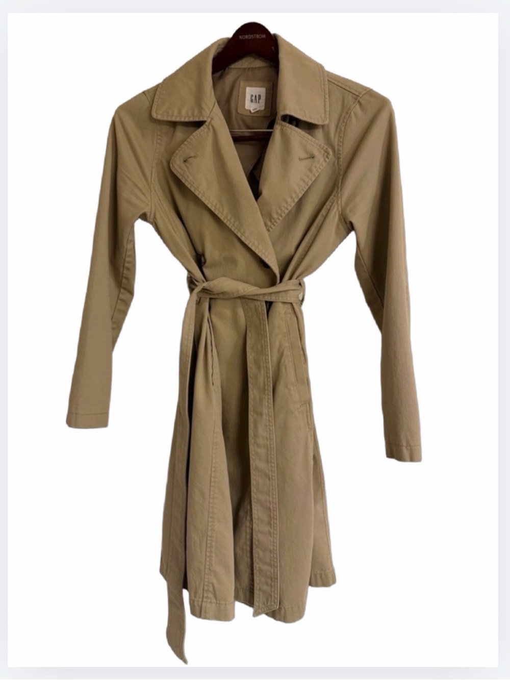 Gap Khaki Tan Trench Coat Size Small